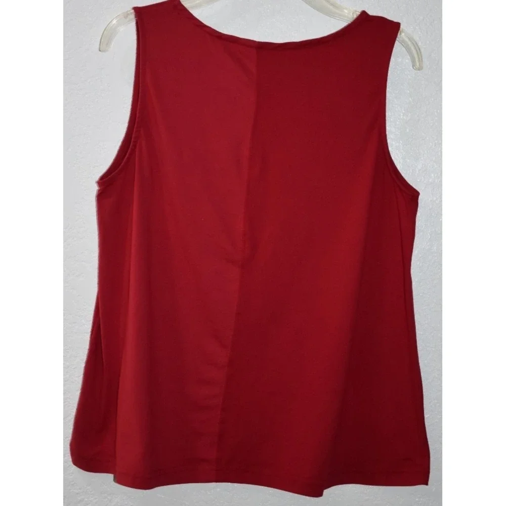 Rae Dunn RED TANK Patriotic Stretch Top RED WHITE BLUE Sleeveless Top